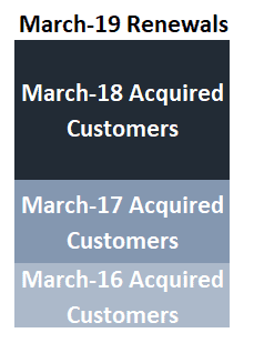 Monthly renewal rate cohort