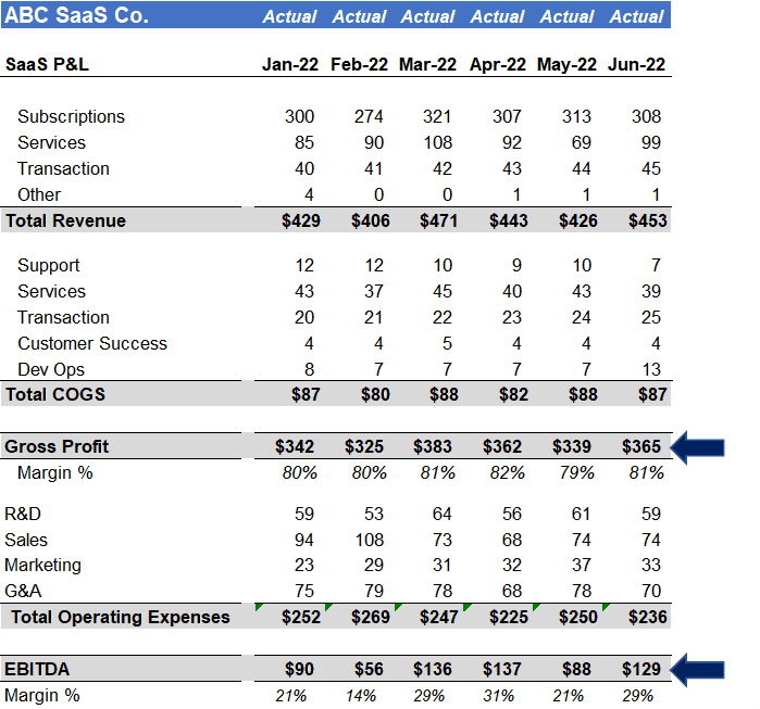 EBITDA P&L